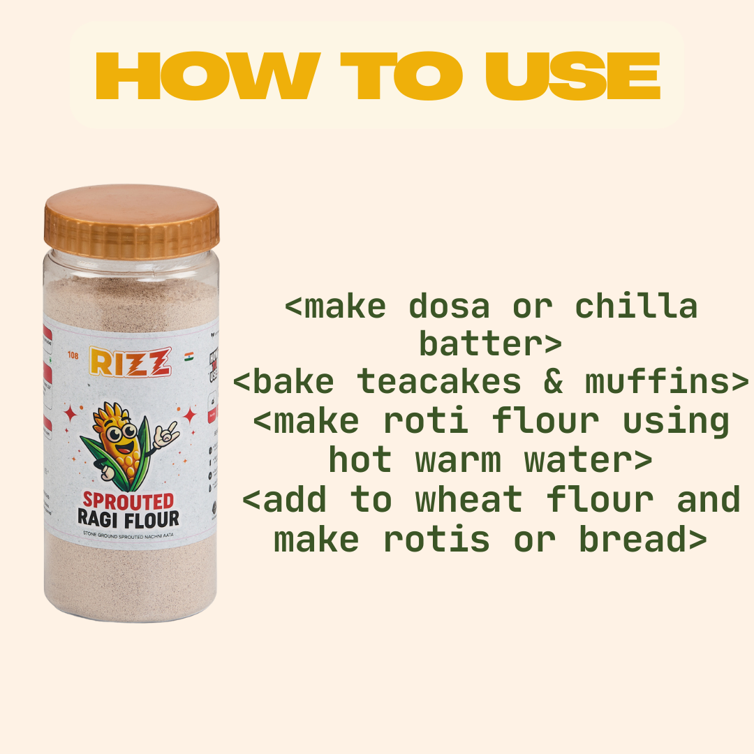 Sprouted Ragi Flour/Nachni Atta - Nourish Your Family (500G)