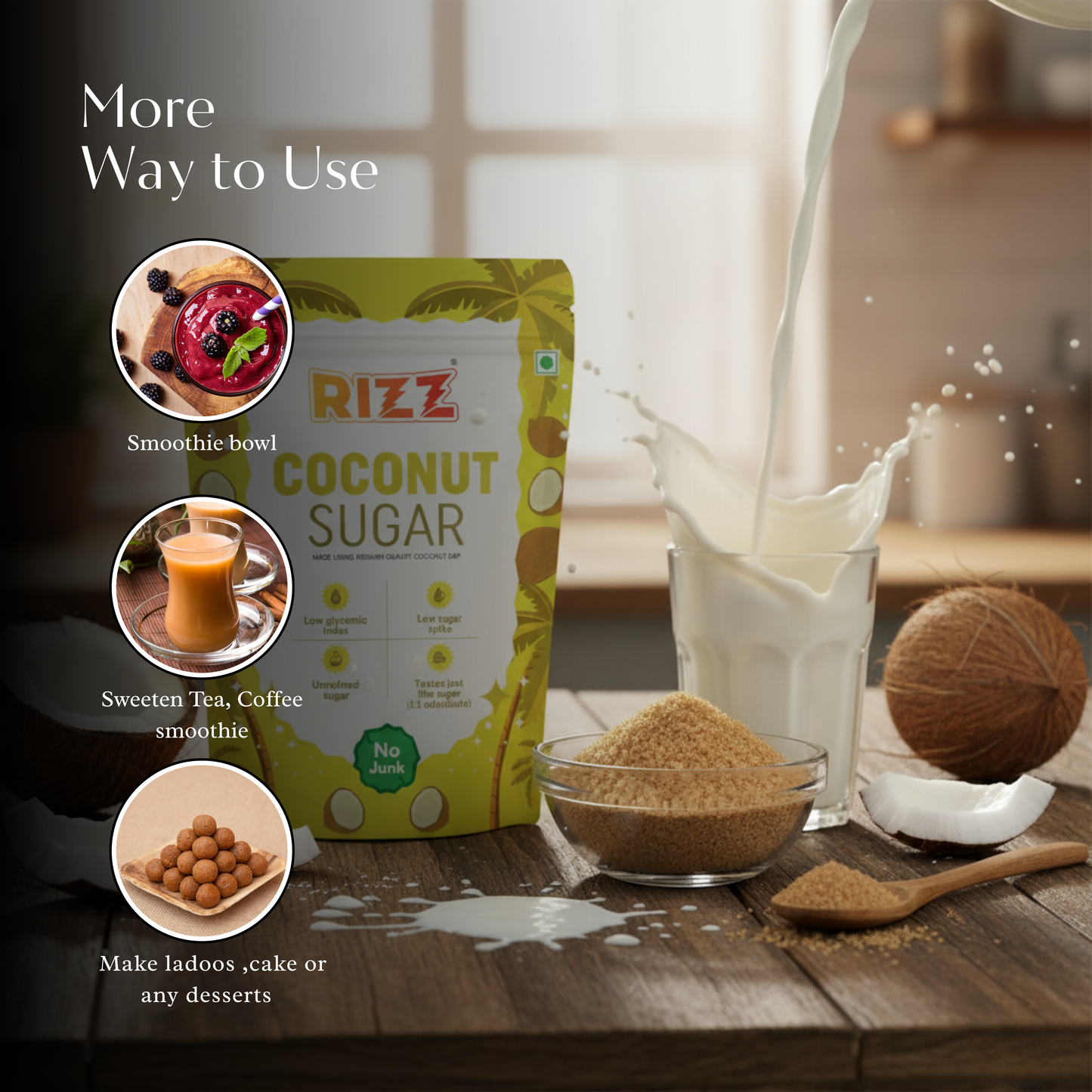 Coconut Sugar: The Healthier, Natural Sweetener with Low Glycemic Index (250G)