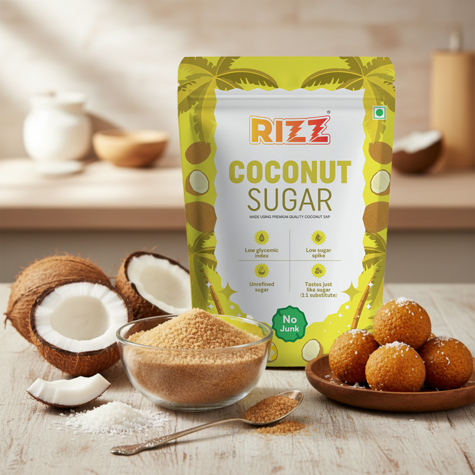 organic coconut palm sugar Coconut Sugar: The Healthier Natural Sweetener with Low Glycemic Index – Rizz India