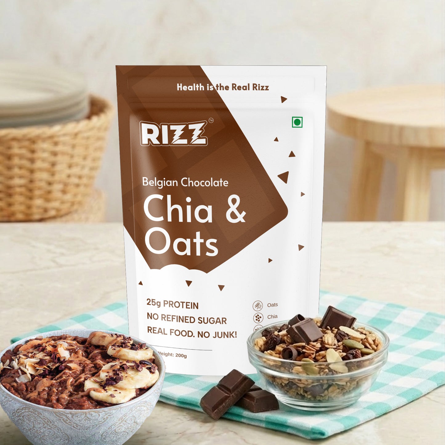 Rizz Chia and Oats high protein breakfast pack 
