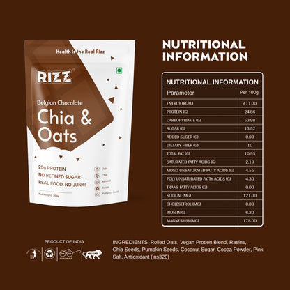 Rizz chia and oats nutrition facts and ingredients