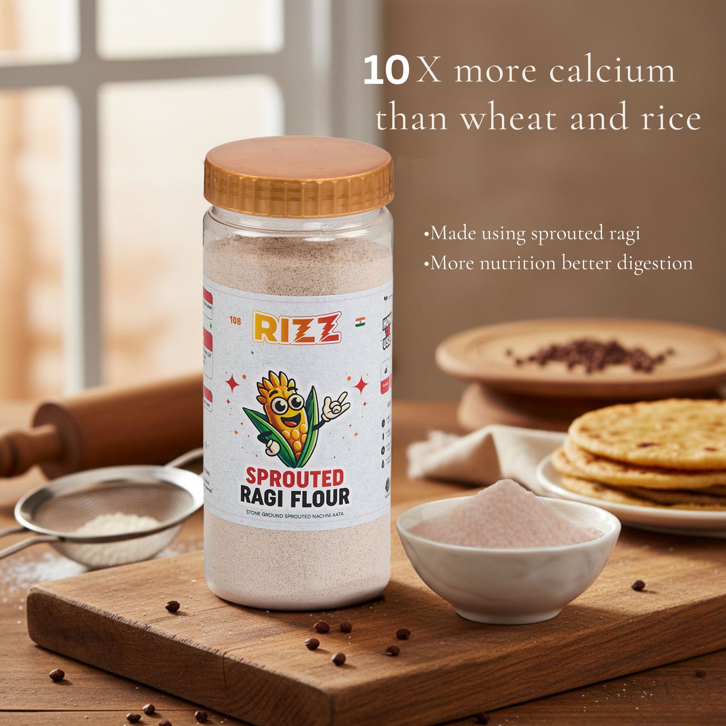 Sprouted Ragi Flour/Nachni Atta - Nourish Your Family